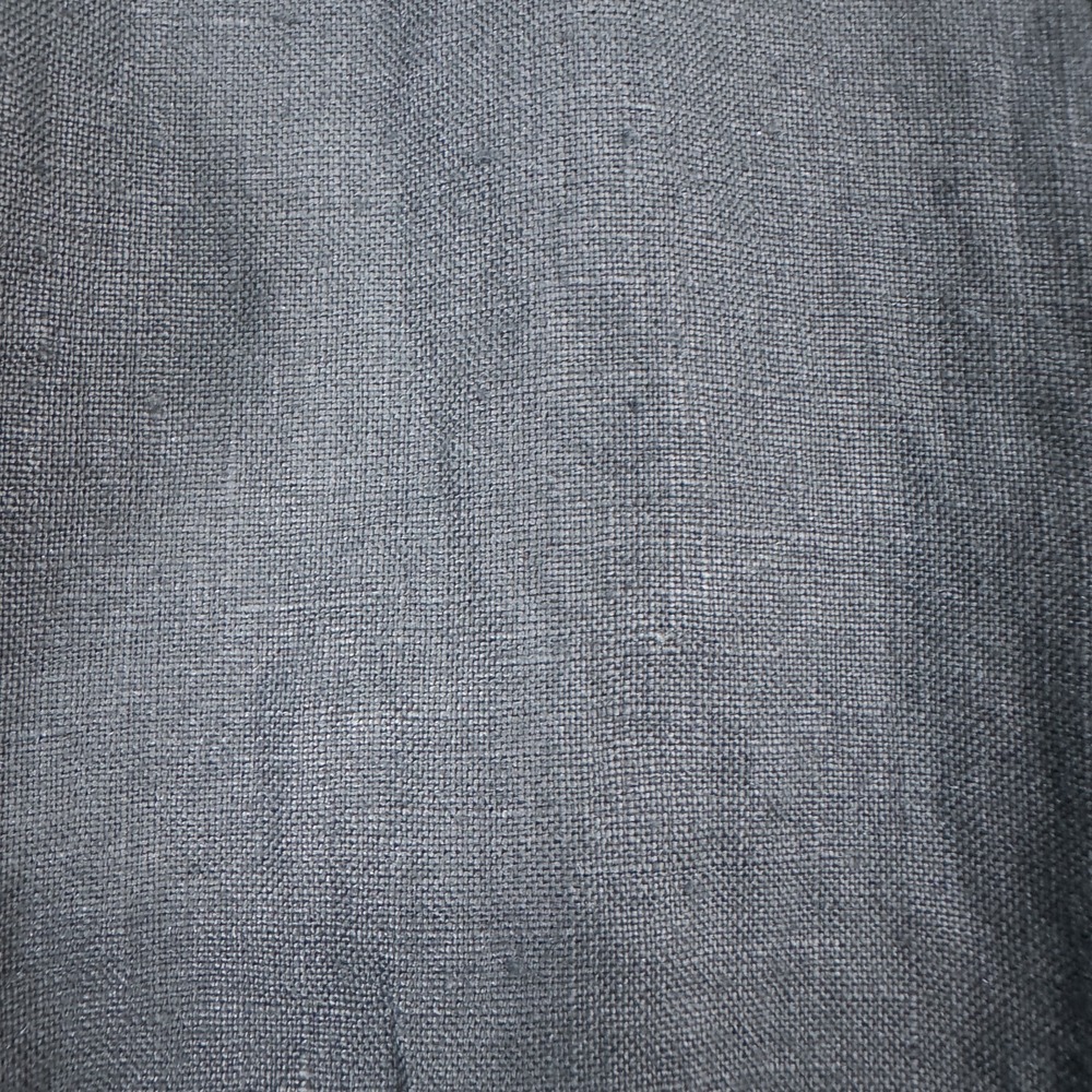 Quince 100% European Linen Button Front Dress Black Small Pockets Minimalist - Picture 10 of 15